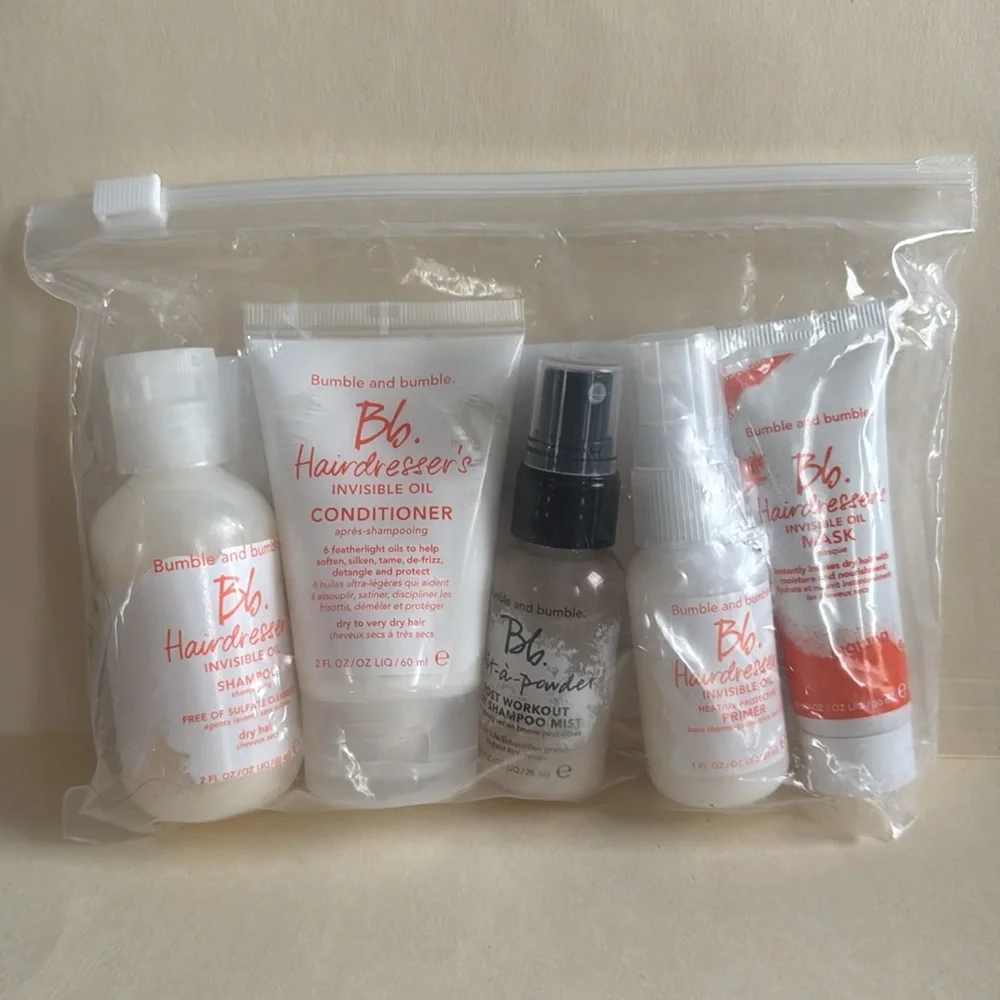 BUMBLE & BUMBLE 5p Hair Care Set Oil Mask Shampoo Conditioner Comb NIP $75